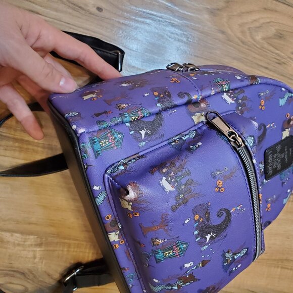 Disney Loungfly The Nightmare Before Christmas Tim Burton Mini Backpack Purple - Picture 4 of 6